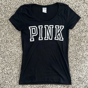 Victoria’s Secret PINK, short-sleeved black tshirt, size large